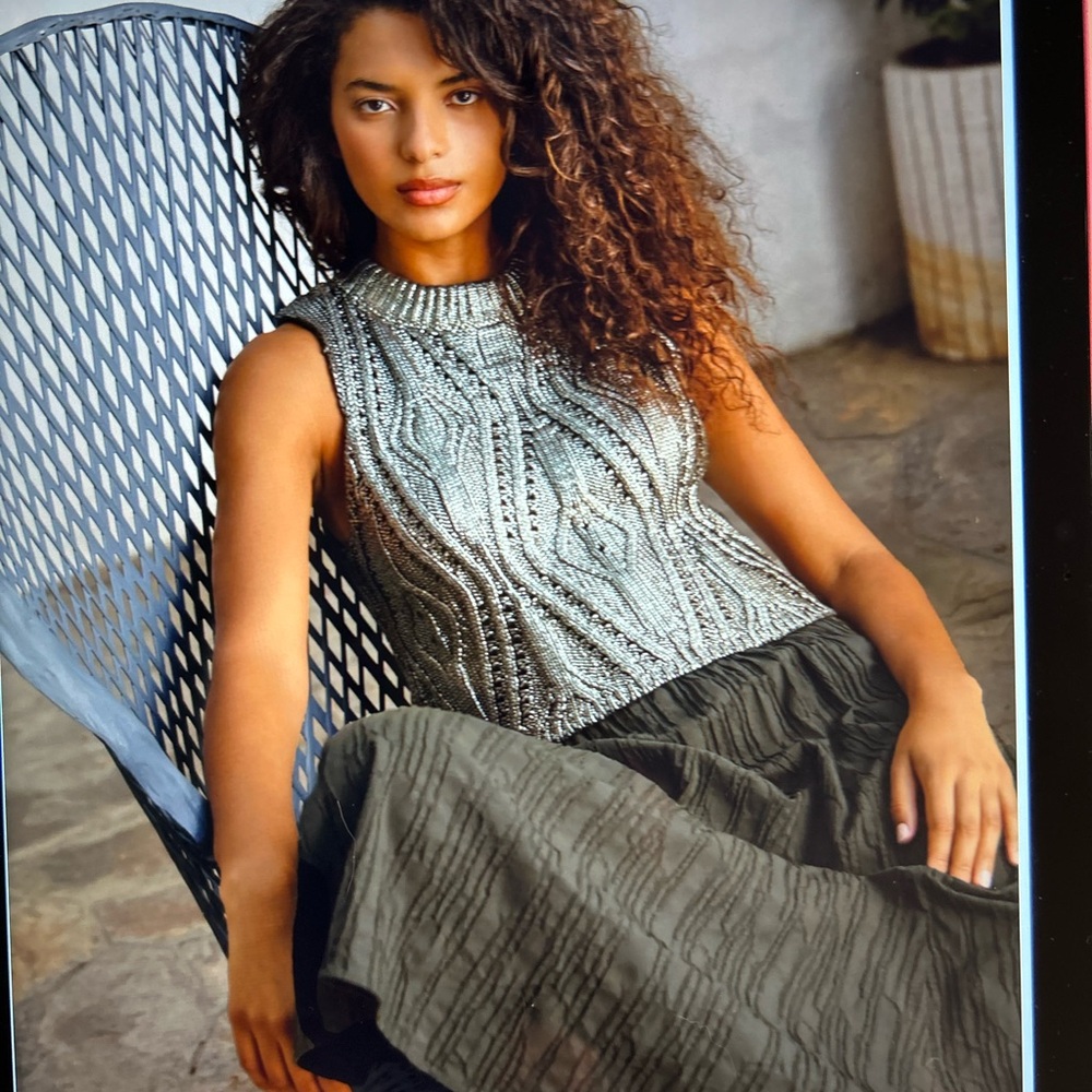 Marie Oliver Gray Knit Crop Top